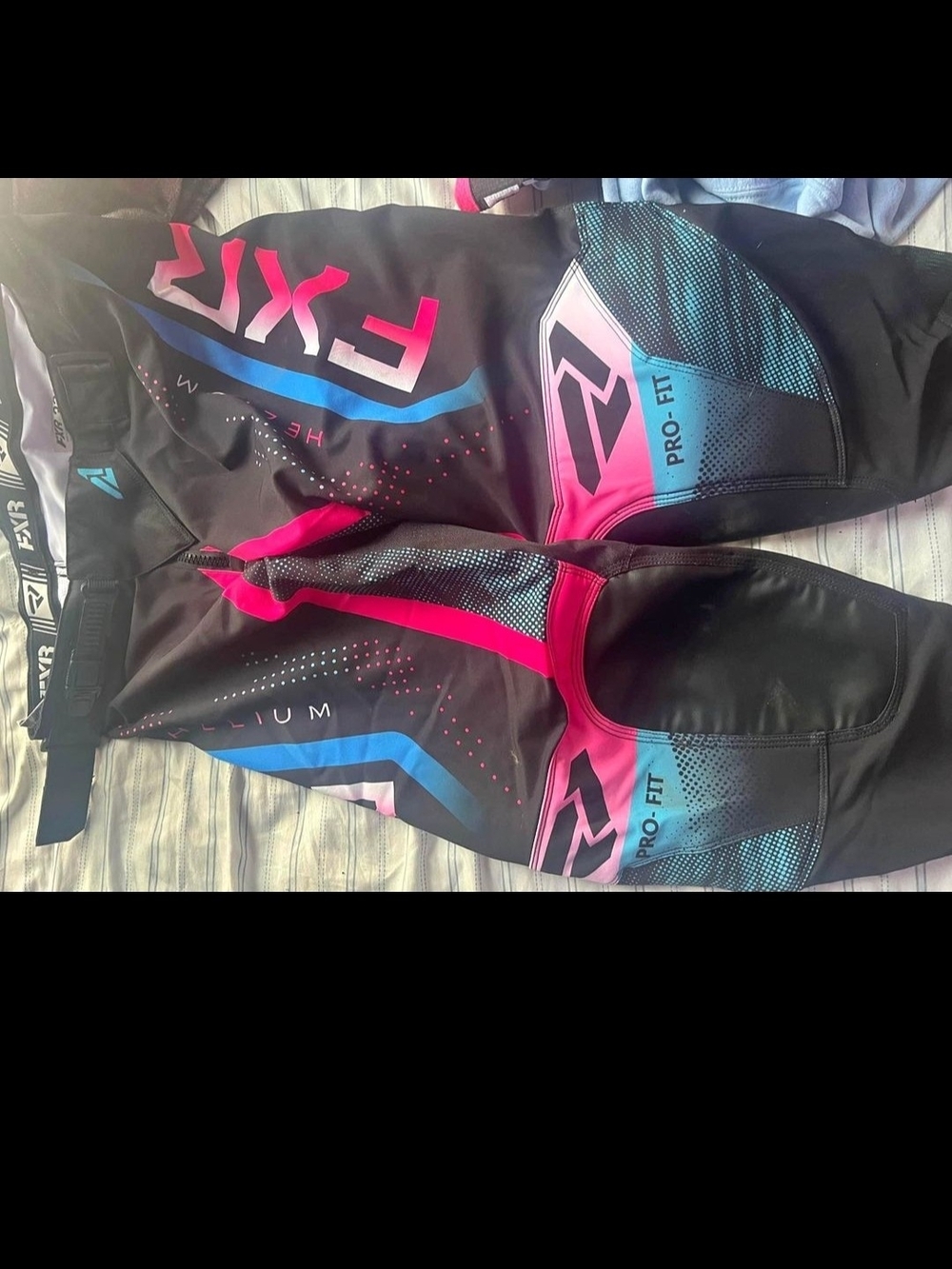 FXR Black Pink Blue Pro-Fit Racing Pants